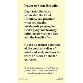 Religious Saint Benedict Holy Prayer Card (10 pack)