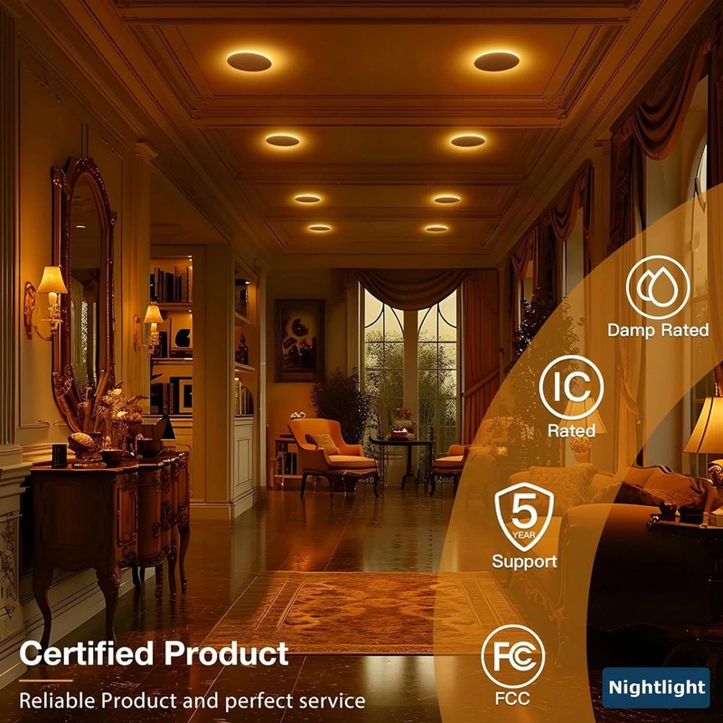 Cmswiftify 12 Pack 6 Inch Recessed Lights, 5CCT Adjustable LED