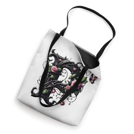 Letter P Initial Floral Monogram Rose Pink Flower Butterfly Tote Bag