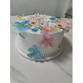 32-Pack Edible Cupcakes Cup Decorations Butterflies and Flowers Mixed Colors and Styles