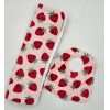 Handmade Strawberry Minky Print Kids Drool Bib and Changing Mat