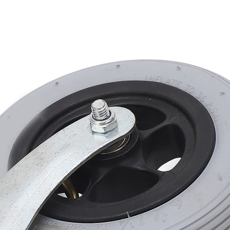 Wheelchair Replacement Wheel Grey 6 Inch PU Inflatable Universal Wheelchair