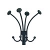 Alba Classic Floor Coat Rack/Stand with 4-Double Pegs, Black