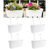 Joyfernal Hanging Planters for Outdoor Plants, 17" Railing Planter Pots,