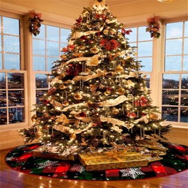 Champracer Christmas Tree Blanket, 120 cm Christmas Tree Base Covers, Christmas Tree Skirt, Christmas Tree Decorative Rugs for Christmas Day, Party Decoration (120 cm, sdsq-0013)