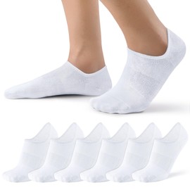 SIXDAYSOX White Mens Socks Size 10-13 Anti Slip Low Cut Ankle Socks Men Size 13-15