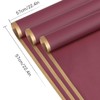 WRAPAHOLIC 20 Sheets Gold Trim Wine Red Floral Wrapping Paper,