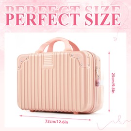 Amylove Discreet Lockable Storage Bag Box Organizer Storage Case with Lock for Women Men Lock Travel Bag, 12.6 x 9.8 x 6.7in(Pink)