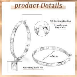 MILACOLATO Hoop Earrings 925 Silver for Women Gold Silver Hoop Earrings Golden Small Medium Gold Plated Surgical Steel Women's Earrings Nickel-Free Earrings Nickel-Free Jewellery Women, copper