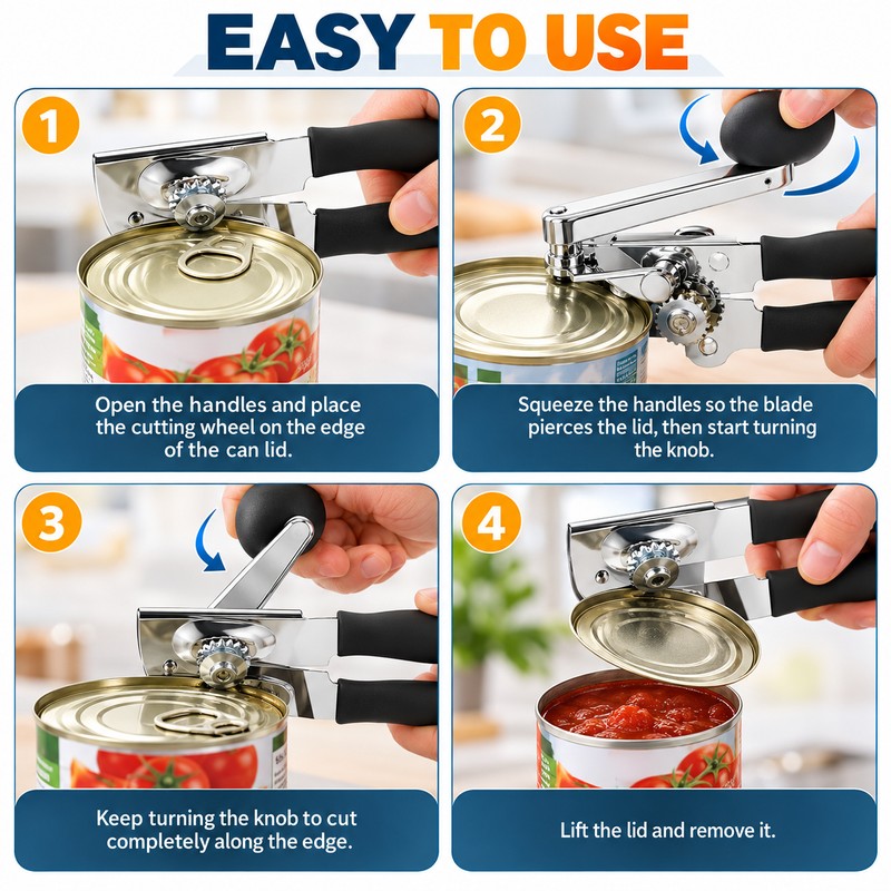 Commercial Manual Can Opener for Kitchen Use – Heavy-Duty Stainless