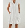 Bsubseach Womens Casual Summer Dresses Sleeveless Linen Bubble Mini Short