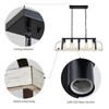 WUZUPS 5-Light Metal Chandelier Imitation Wood Grain Linear Pendant Ceiling