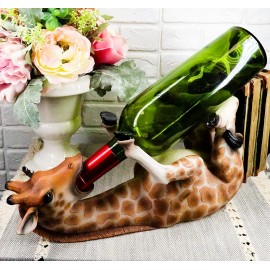 Long Neck Giraffe Salt & Pepper And Wine Holder Set Combo Home Kitchen Figurine