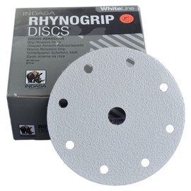 Pack of 50 Eccentric Sanding Discs 9-Hole Diameter 150 mm - White Line - Grit 40 - Sanding Discs 150 Velcro - Pack of 50 Sandpaper Wabrasive - Suitable for Random Orbital Sander - Abrasive Resistant