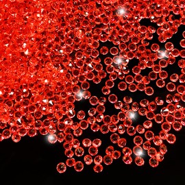 WELANE Acrylic Diamond, 5000 PCS Red Pointed Rhinestones for Vase Fillers, Floral, Wedding, Home Decoration (4.5mm)