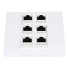 Ethernet Wall Plate 6 Port, Cat 6 Ethernet Wall Outlet