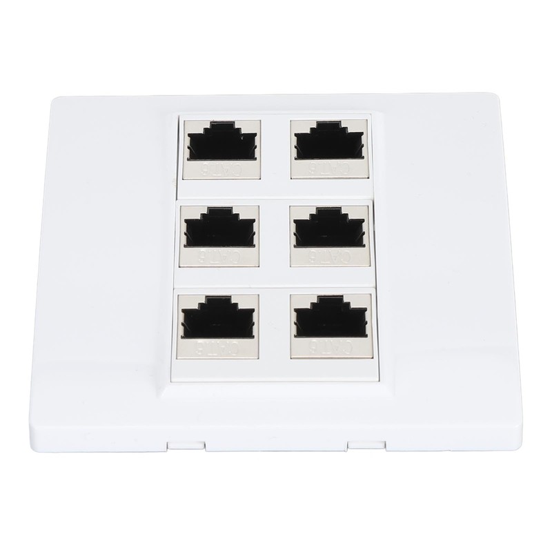 Ethernet Wall Plate 6 Port, Cat 6 Ethernet Wall Outlet