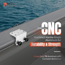 ProSSS 90° Aluminum Track Mount Base – CNC Marine Bracket for Versatrack Boat Accessories, Lund Sport Track, Ranger, Lowe – Fits Brocraft, Cannon, Scotty, RAM Mounts – Tool-Free Adjustment