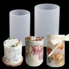 GTian 2 Sizes Cylinder Candle Molds Silicone Mold for Candle