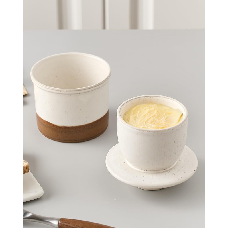 XELA Ceramic Butter Crock, The Original Reactive Two-Colour Glaze, Butter