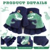SATINIOR 2 Pairs Winter Kids Fingerless Gloves Toddler Finger Mittens