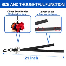 Lovecheer Pom Pom Holder for Backpack Cheer Bow Holder Protect Cheer Poms Adjustable Holder Ties Perfect Cheerleaders Sports Gifts Black