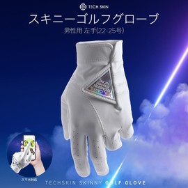 TECH SKIN Golf Skinny Gloves, Women's, For Both Hands, Left Hand, Smartphone Compatible, Stretchable, Breathable, Moisture Wicking, Quick Drying, Durable, 4-Way Stretch, Washable (19 (16.5 - 17 cm),