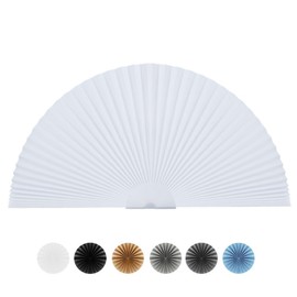 Arch Window Shade Radius 18 inch Half Circle Arched Non-Woven Stick on Cut to Size self Adhesive Light Filtering Half Moon Round Window Covering Pleated Blinds for Front Door