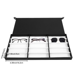 HAPPCUCOE 180 Slot Eyeglasses Organizer, Eyeglasses Storage Travel Trolley Case With Wheels, Large Capacity Glasses Display Suitcase, Optical Frame Glasses Display Case Storage Box,Black