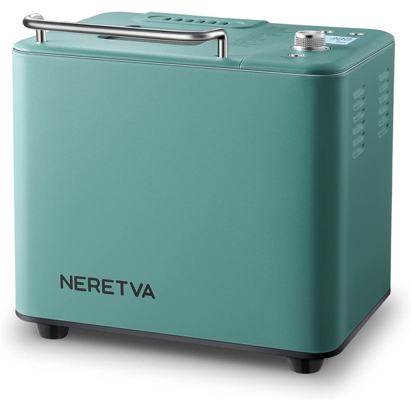 Neretva Bread Maker Machine , 20-in-1 2LB Automatic with Gluten Free Pizza Sourdough Setting, Digital, Programmable, 1 Hour Keep Warm, 2 Loaf Sizes, 3 Crust Colors - Receipe Booked Included (Green)