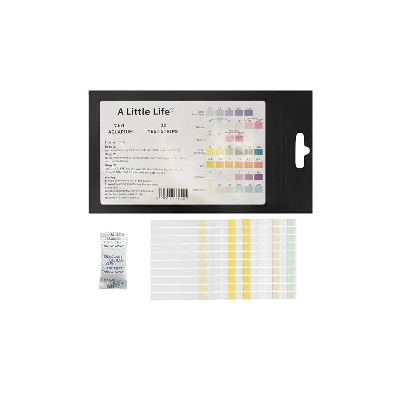7 in1 Aquarium Test Strips, Fish Tank Tester Kit (10-200x