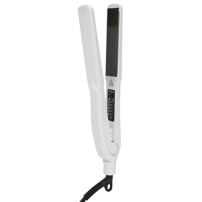 Professional Electric Hair Straightening Curling Iron DualUse Hair Straightener (White