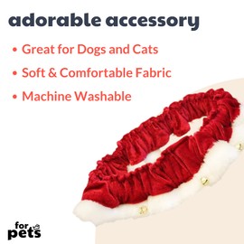 Huxley & Kent Ruff Pet Scrunchy | Santa (Small) | Festive Christmas/Holiday Neckwear for Dogs/Cats | Fun Stretchable Costume Accessory | Soft Collar with Bells