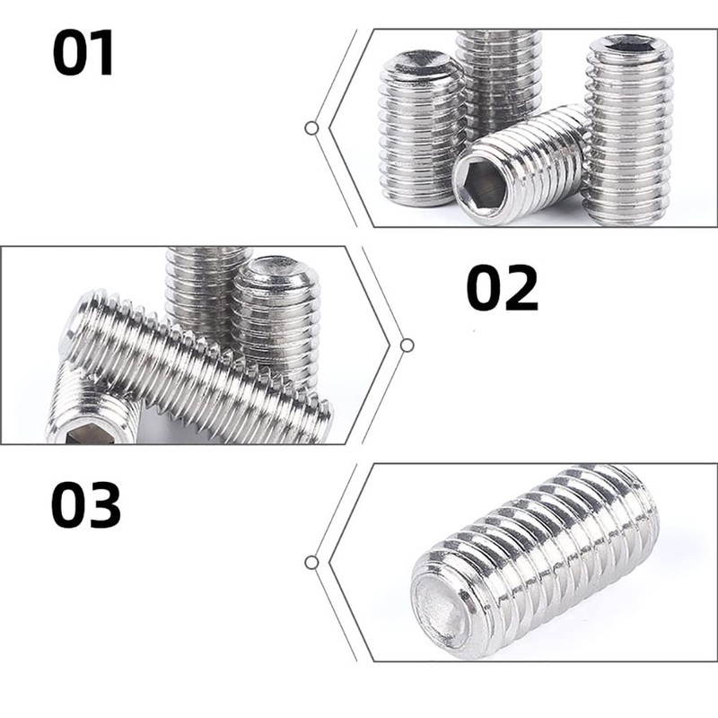 Set of 20 Hexagon Socket Set Screws M6 Screws Potato