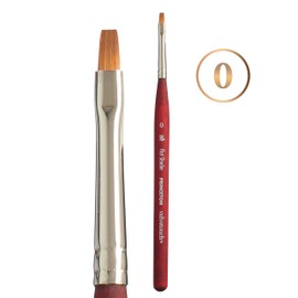 Princeton Velvetouch Artiste, Mixed-Media Brush for Acrylic, Watercolor & Oil, Series 3950 Mini Flat Shader Luxury Synthetic, Size 0