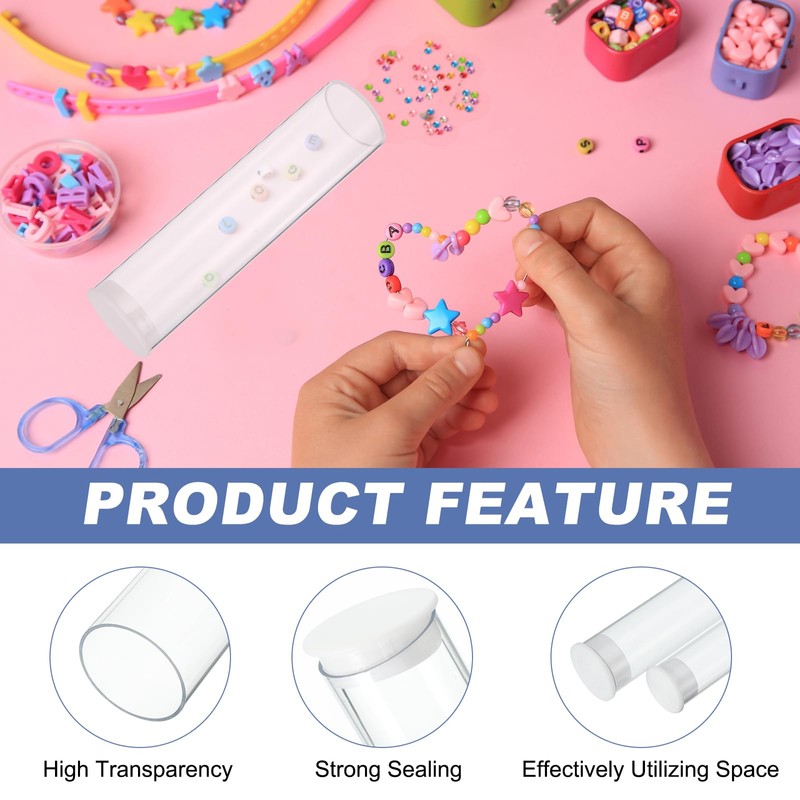 sourcing map Transparent Plastic Storage Tubes, 2" x 8"(50x200mm) Polycarbonate