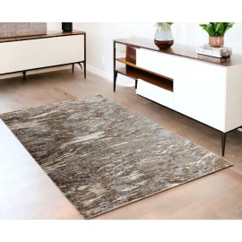 Homeroots 4' X 6' Brown Abstract Area Rug