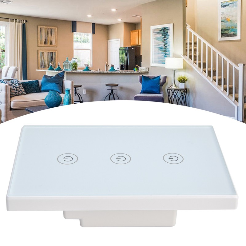 3 Gang Smart Touch Switch Glass Panel Voice APP Remote