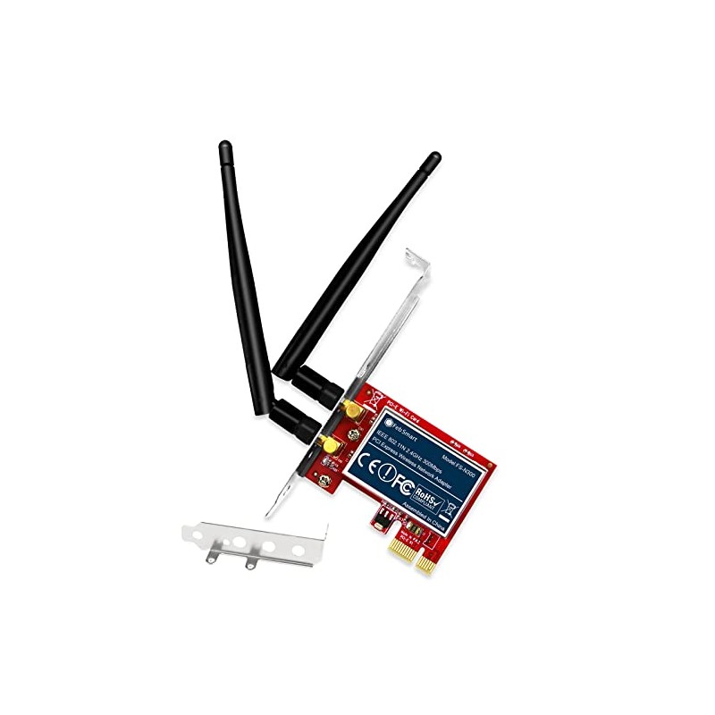 Adaptador de Red inalámbrico PCIe de 2,4 GHz y 300