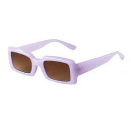 ADEWU Rectangular Sunglasses Women's 90s Retro Square Frame Large Trendy Classic, purple-brown