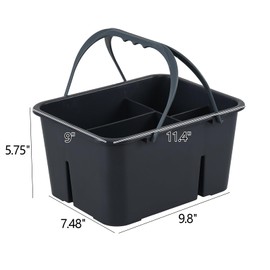 Tyminin Plastic Utility Caddy with Handle, Shower Caddy Tote 4 Slots Divided Basket Bin, Portable Cleaning Caddy, F