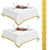 Set of 2 White Square Tablecloths 132 x 132 cm