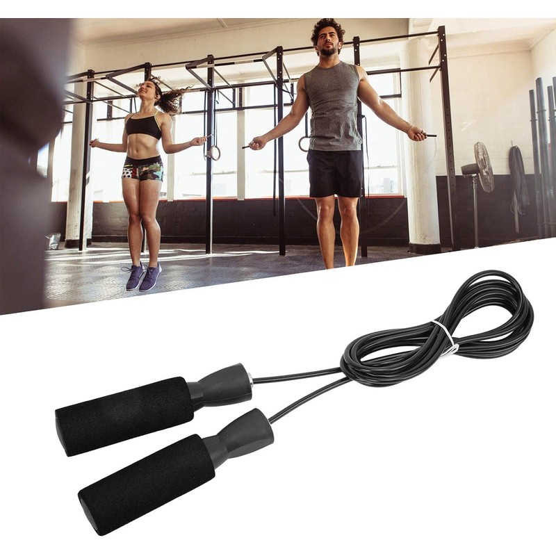 Cuerda de saltar de alambre de acero ajustable con doble