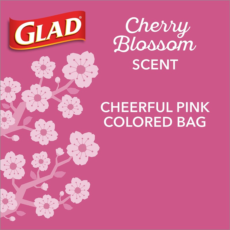 Glad Small Trash Bags 4 Gallon, Febreze Cherry Blossom Garbage