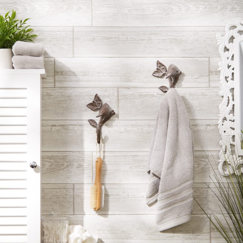DII Cast Iron Collection Decorative Wall Hook Set, Bird with