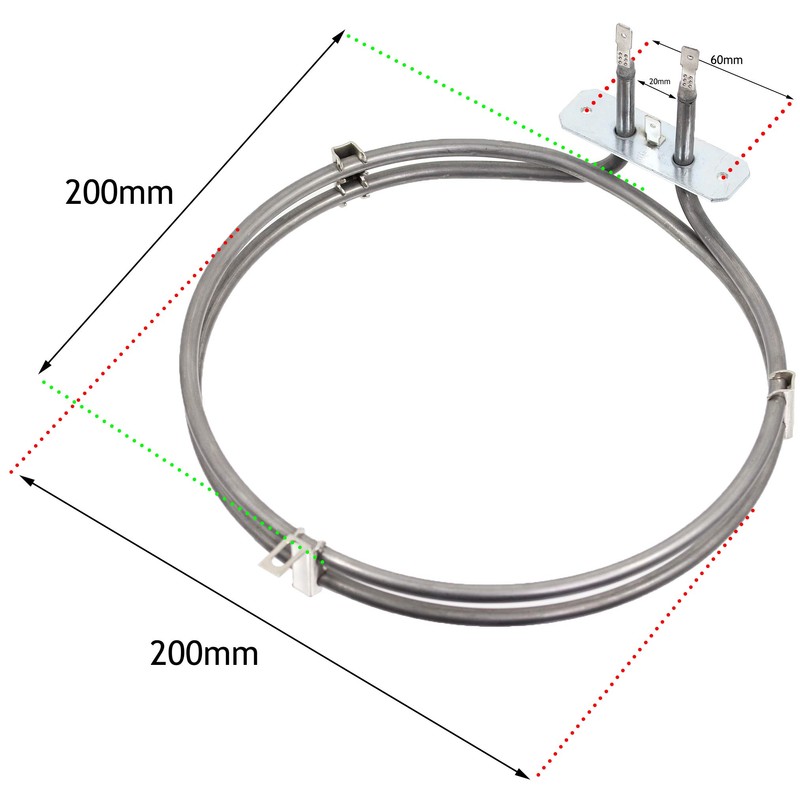 Spares2go 1800W Fan Element Heater for Howdens Lamona Oven/Cooker