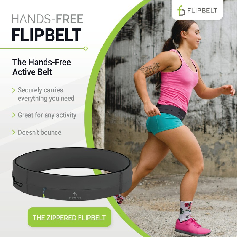 FlipBelt Zipper, FZC Waist Pouch, Running, Gym, Stay in Place,
