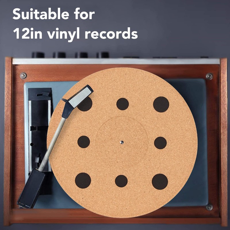 4 mm Cork Turntable Turntable Mat, Non-Slip, Antistatic, Shockproof, Durable