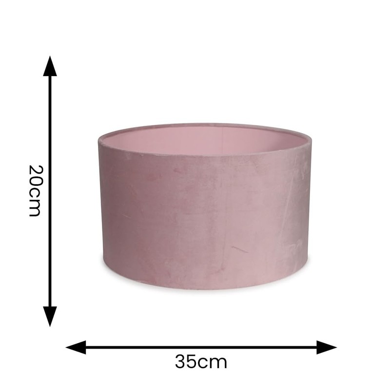 Modern Blush Pink Velvet Cylinder Ceiling Pendant Lampshade/Table Lamp Drum