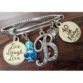 50th BIRTHDAY gift, 40th birthday, Birthday gift, 50 and Fabulous, Best FRIEND Gift, Milestone birthday, Inspirational, BANGLE bracelet, sister 50th birthday gifts,